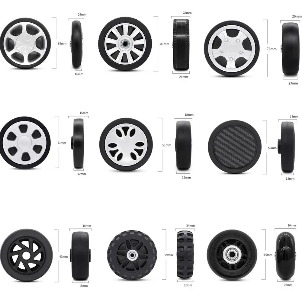 Universal Portable DIY Replacement Suitcase Parts Axles Caster Wheel Repair Kit Travel Luggage Wheels Replace Wheels