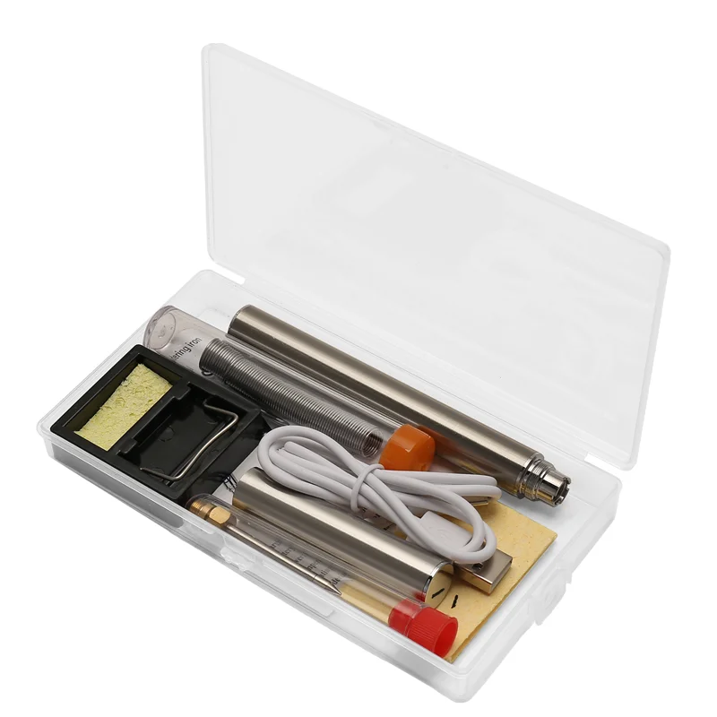 LICE-5V 15W USB Kit Besi Solder Tanpa Kabel 1100Mah USB Alat Besi Solder Perbaikan Pengelasan Pengisi Daya Besi Solder