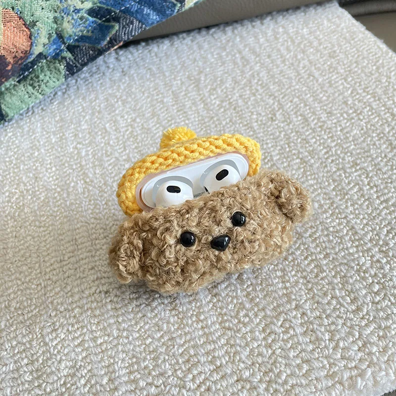 

Для AirPods Защитный чехол ручной вязки Шерстяной чехол для наушников Плюшевая игрушка для собаки Защитный чехол для AirPods