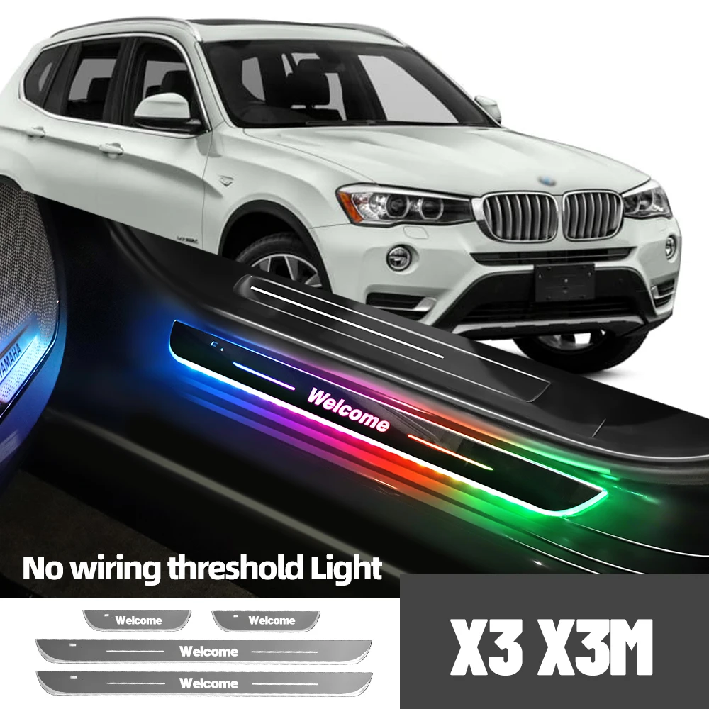 

For BMW X3 E83 F25 G01 G08 X3M F97 2004-2023 Car Door Sill Light Customized Logo LED Welcome Threshold Pedal Lamp Accessories