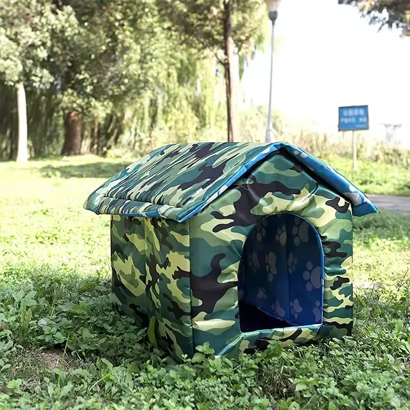 Foldable Warm Cat House Pet Camouflage Waterproof Windproof Cat Tent Outdoor Bed for Dog Rabbits Nest Washable Cats Accessories