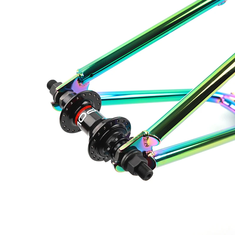 Black Silver Oil Slick BMX Frame 4130 Chromoly Steel