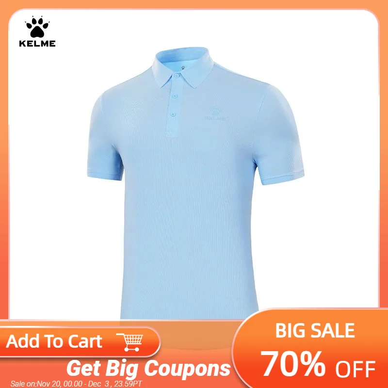 

KELME Embroidery 85% Cotton Polo Shirts for Men Casual Solid Color Slim Fit Mens Polos New Summer Fashion Brand Men Clothing