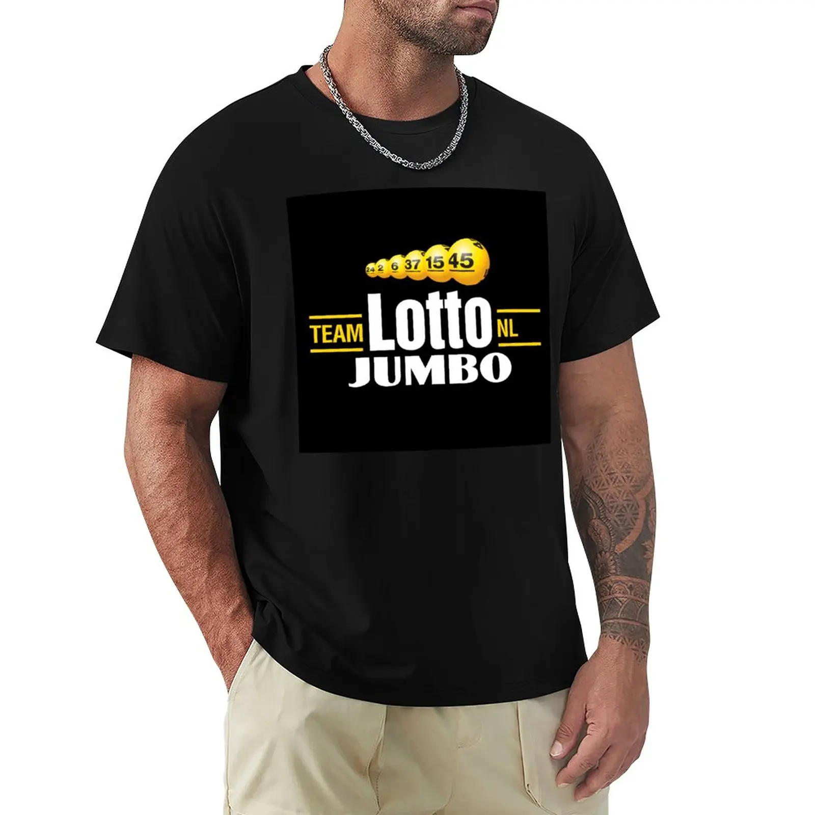 Team LottoNL-Jumbo T-Shirt cute tops tops Short sleeve tee Men's cotton t-shirt