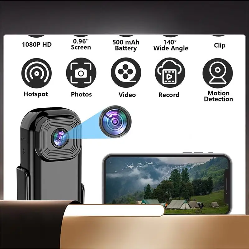 

Портативная корпусная камера Sport DV с экраном, камера для записи видео, задний зажим, черный, 1 комплект-N35R