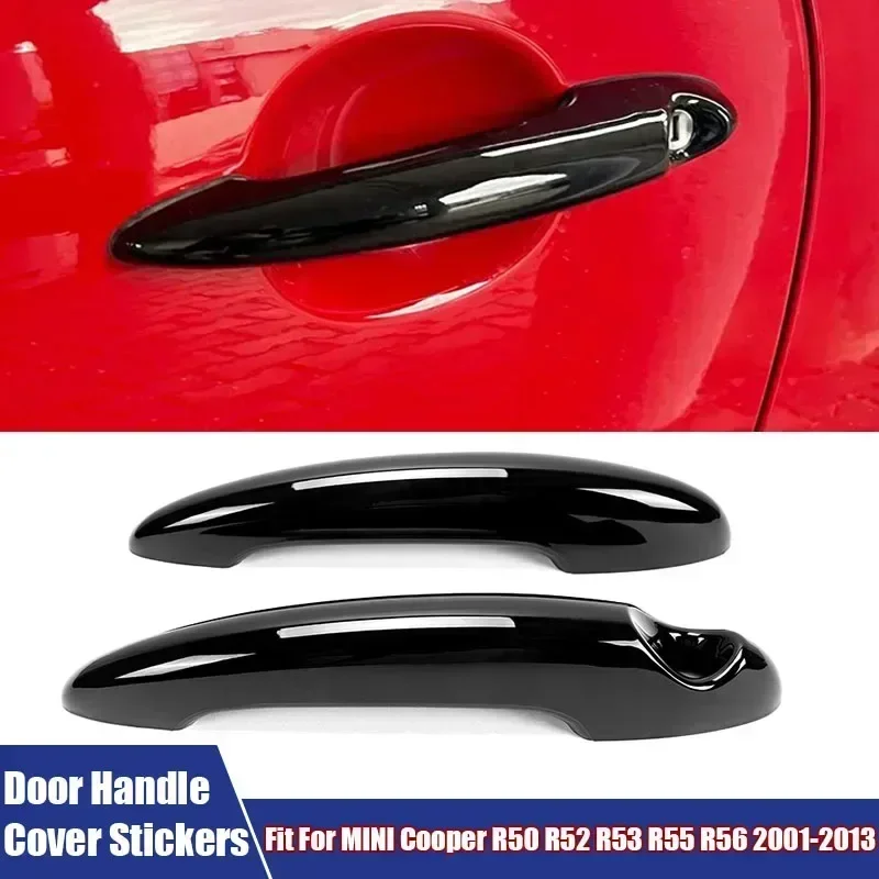 2Pcs/Set Car Door Handle Cover Stickers Fit For MINI Cooper R50 R52 R53 R55 R56 2001-2013 Car Accessories Door Handle Trim Cover