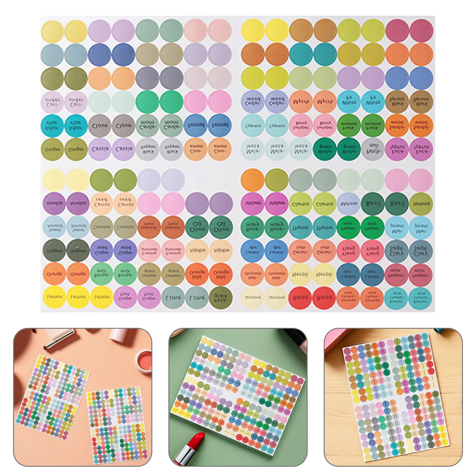 

10Pcs Essential Oil Bottle Label Stickers Round Adhesive Packaging Labels for Kitchen Jars Canning Storage Creative Decoration