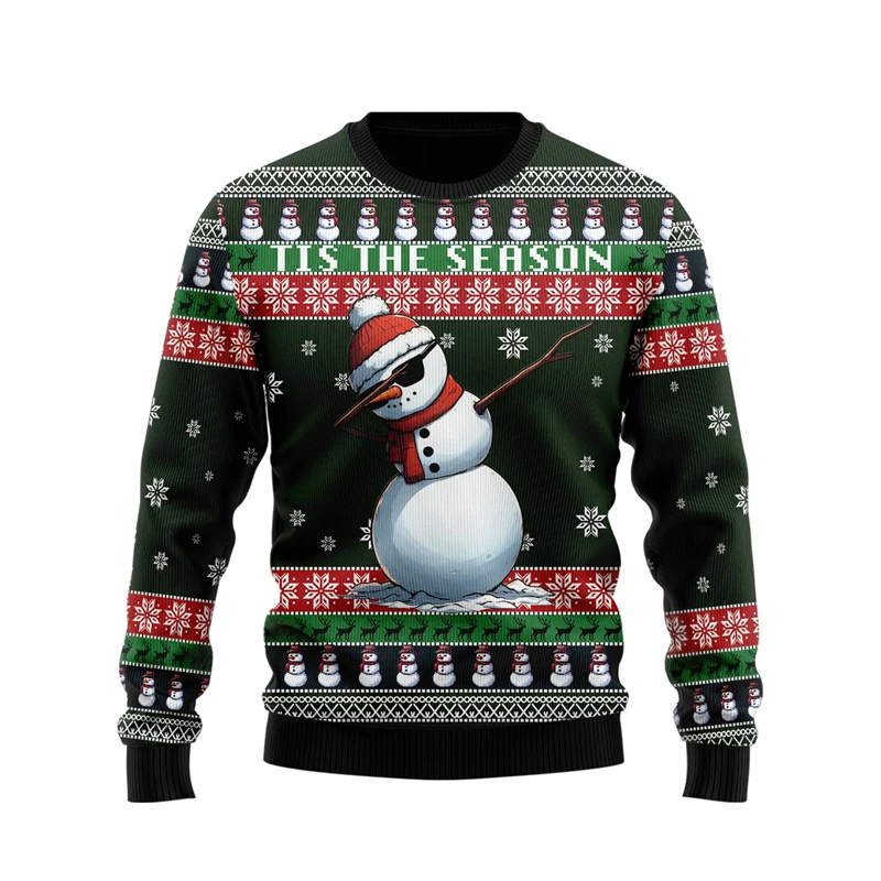 Cute Snowman Graphic Sweatshirts Fashion Snowmies Ugly Christmas Sweater For Women Men Tops Casual  Unisex Long Sleeve Tracksuit