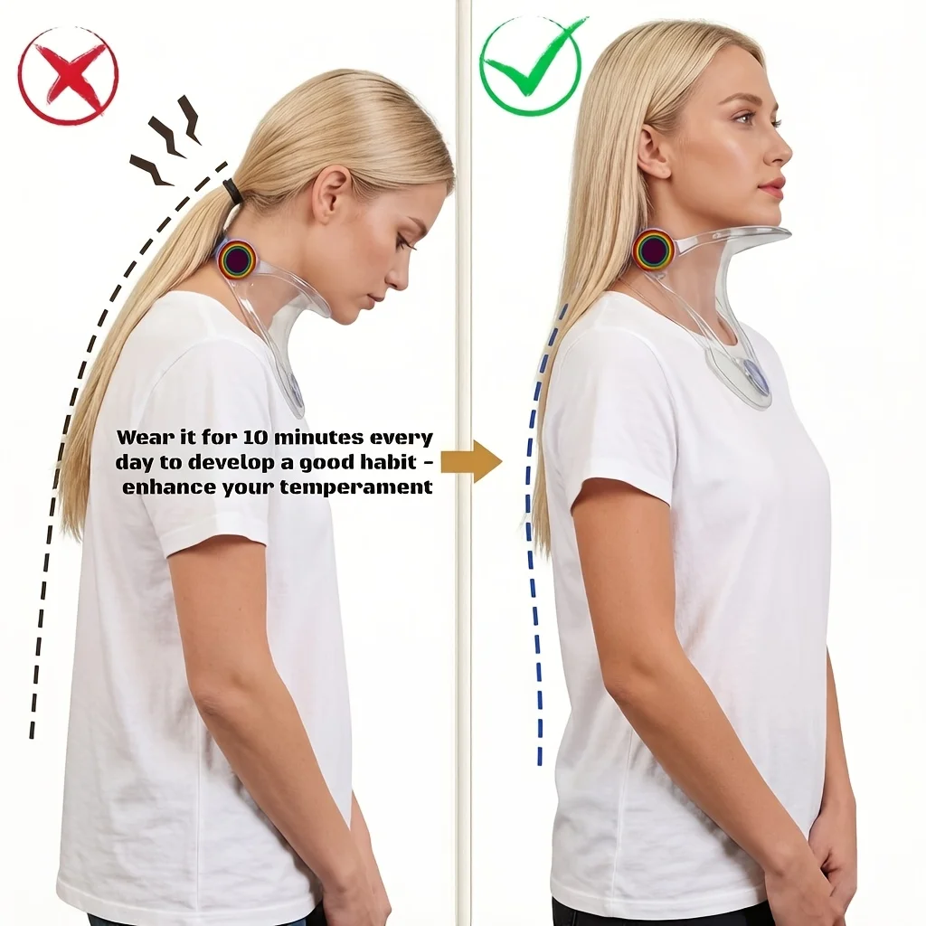 Portable Anti-Forward Head Tilt Neck Brace Support Collar for Men And Women Office Nap Neck Fixing Protector Cervical Spine Care for Home Use