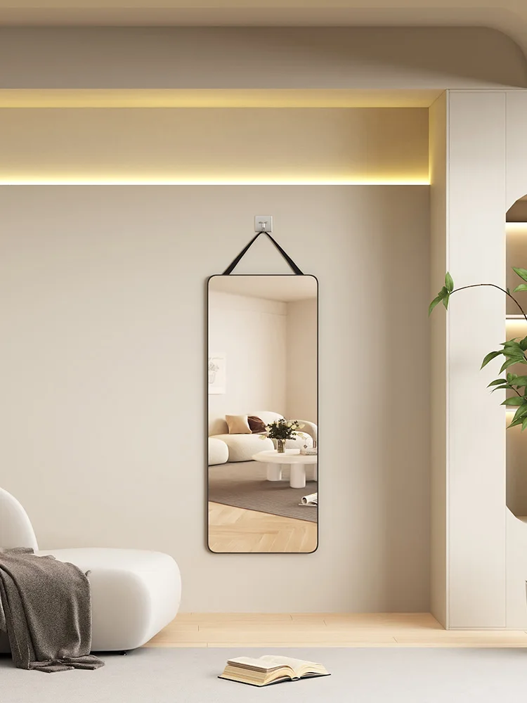 Full-length mirror sticking to the wall, self-adhesive wall-mounted wall-mounted dressing mirror, home fitting mirror, bedroom d