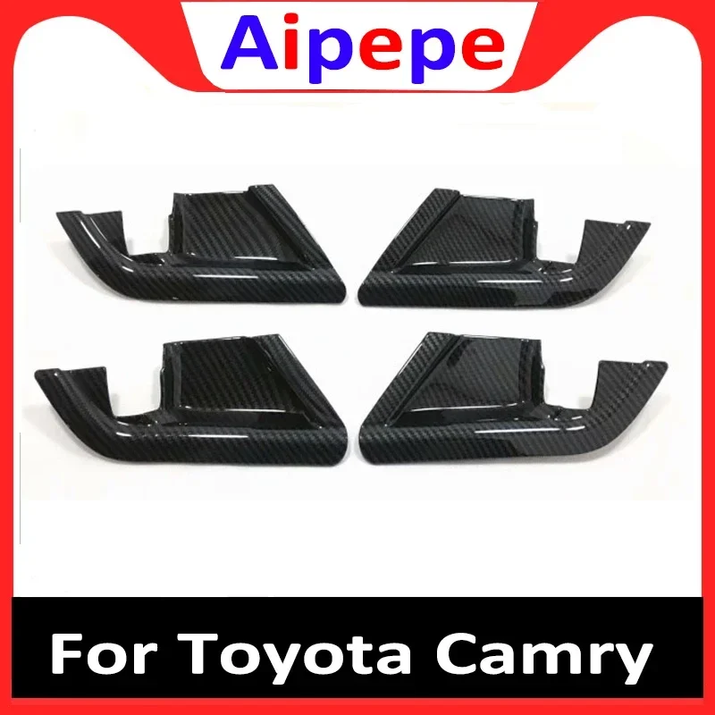 

ABS Matte Carbon Fiber Cover Stick Trim Door Inner Handle Bowl Frame for Toyota Camry XV70 2017 2018 2019 Car Styling