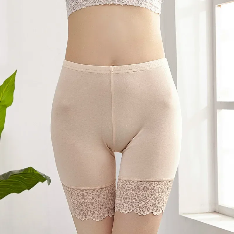 40KG-100KG Women Plus Big Size Safety Pants Soft And Comfortable Modal Material Shorts With Lace Panties