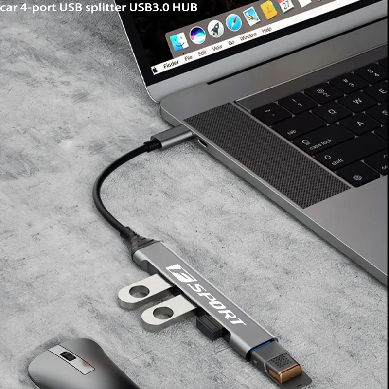 

Car usb3.0 Type Dock Multi-port One Drag Four Aluminum Alloy Splitter Laptop For Lexus FSPORT GS RX ES IS250 ES350 LX570 Is200