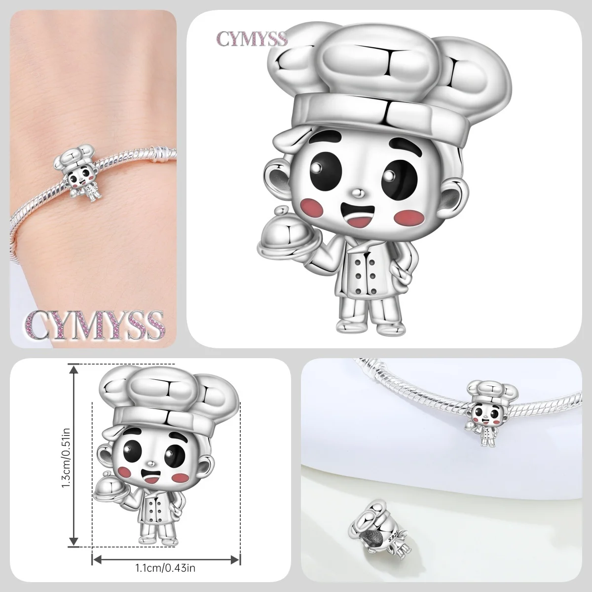 HEIßER 925 Sterling Silber Cartoon Charakter Arzt Krankenschwester Paare Perlen Fit Frauen Armbänder Charms DIY Geburtstag Party Geschenke Schmuck – Detail 23
