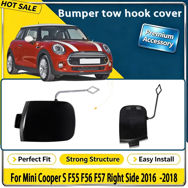 For Mini Cooper S F55 F56 F57 Right Side 2016 2017 2018 Front Bumper Tow Hook Cap Towing Eye Cover 51117337796 Car Accessories
