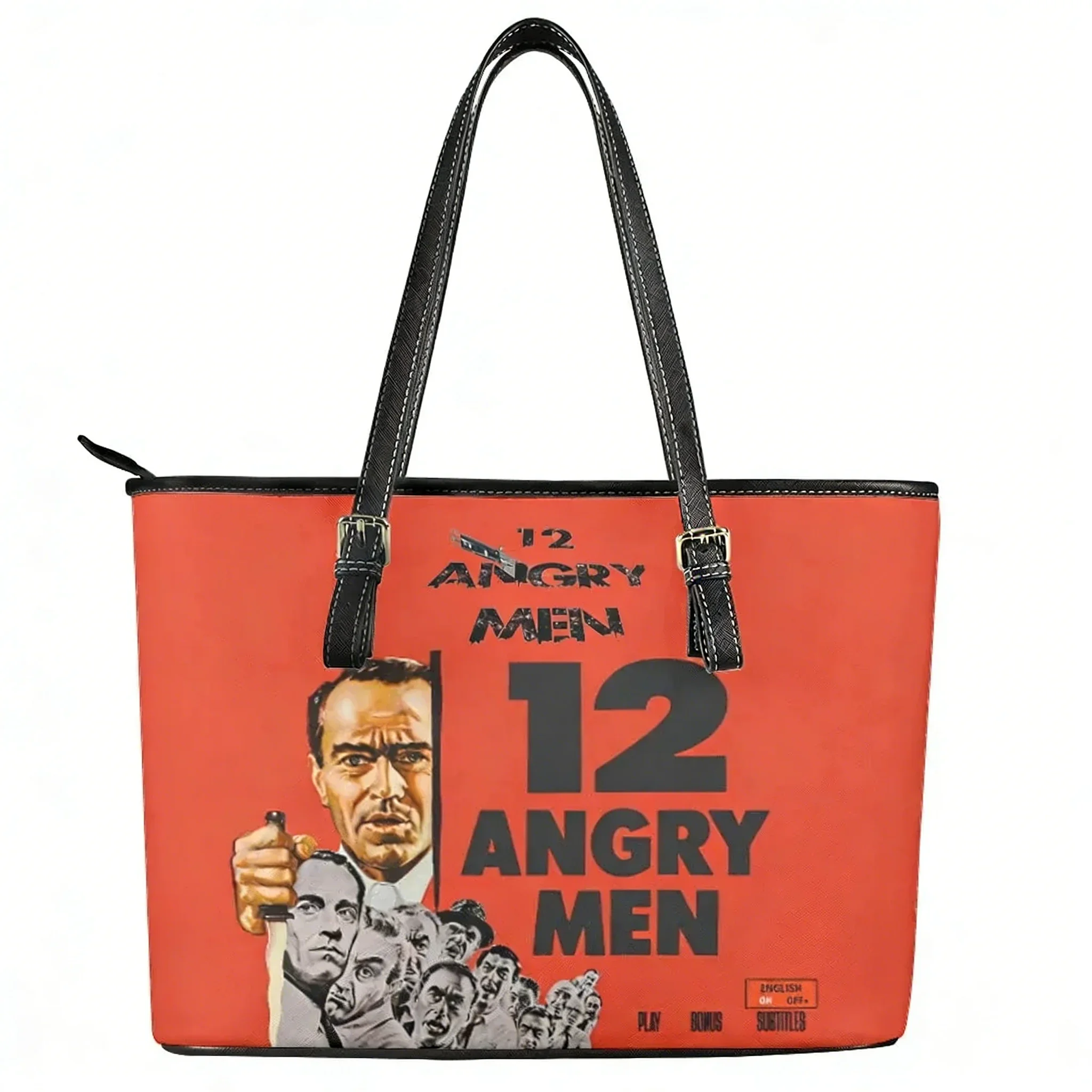 12 Angry Men movie retro poster old movie Custom Handbag Women Mens Tote Bag Shoulder Bag Business Leather Purse Travel Bag Gift