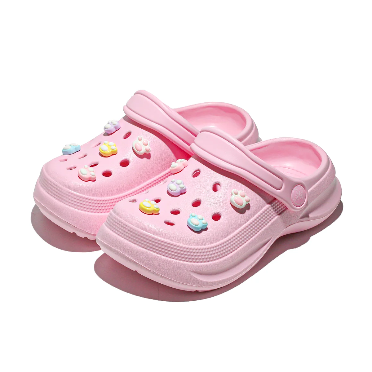 Kids Slip-On Clogs, Breathable Mules, Waterproof, EVA Garden Shoes with Decorative Chain for Beach and Everyday Wear 168
