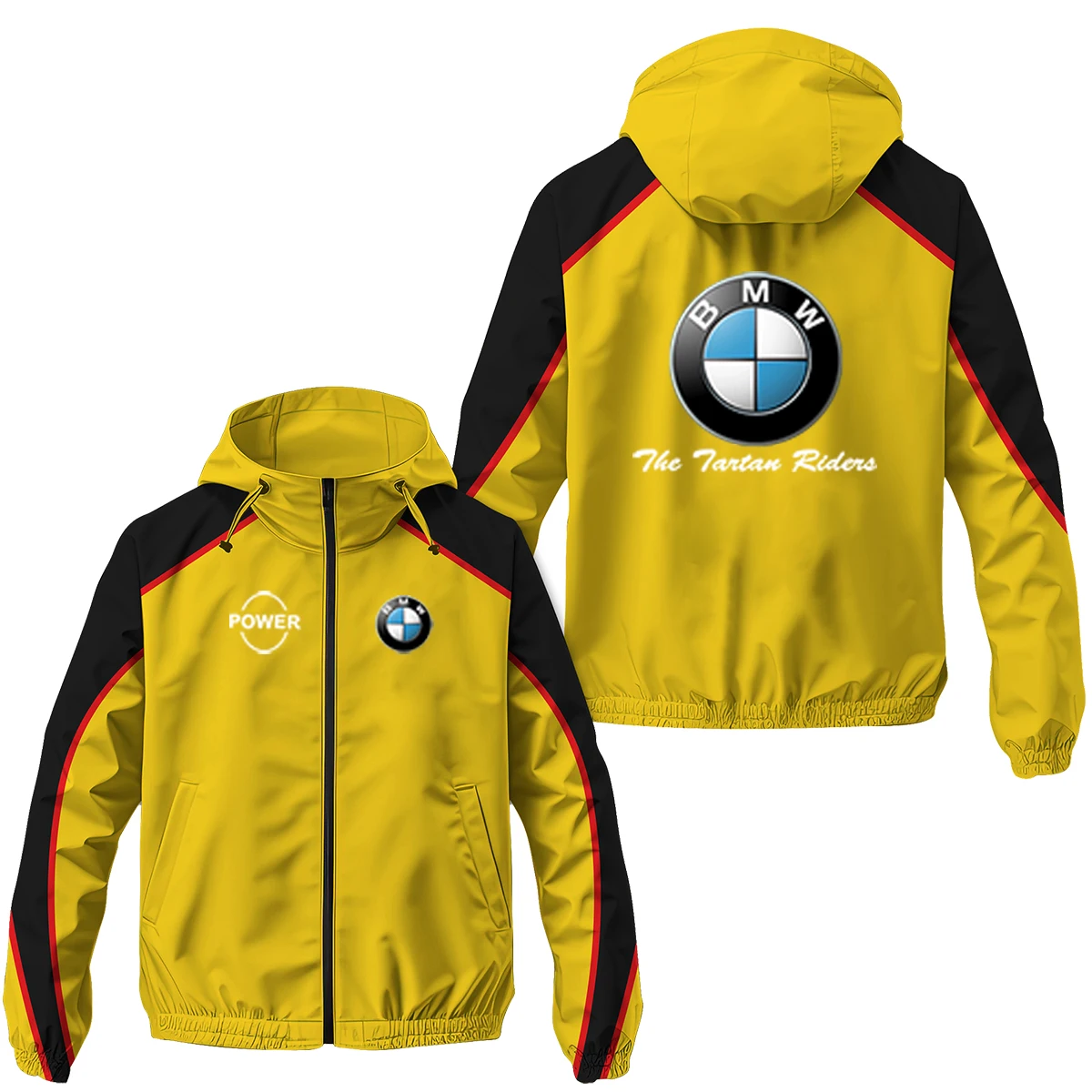 Spring 2025 New Men's BMW Logo Motorcycle Jacket Men's Casual Plus Size Outdoor BMW Jacket Trench Coat Hooded Coat Full Zip