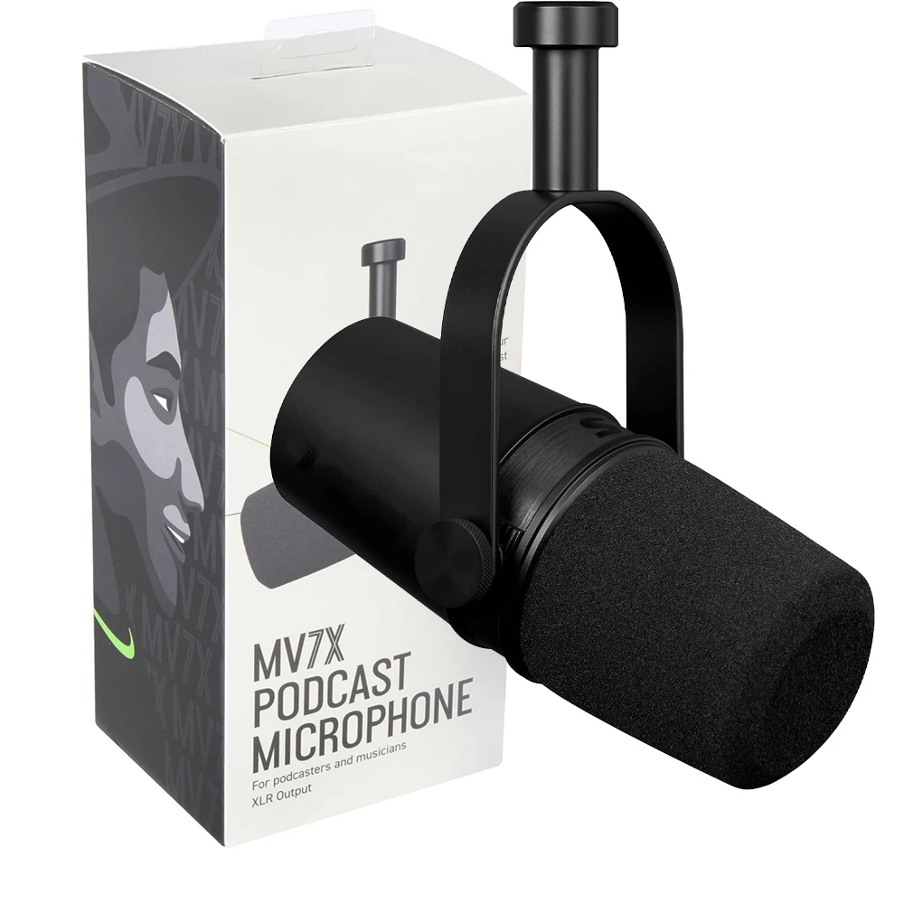 

MV7X XLR Dynamic Podcast Microphone for Studio Recording Voiceover and Broadcasting