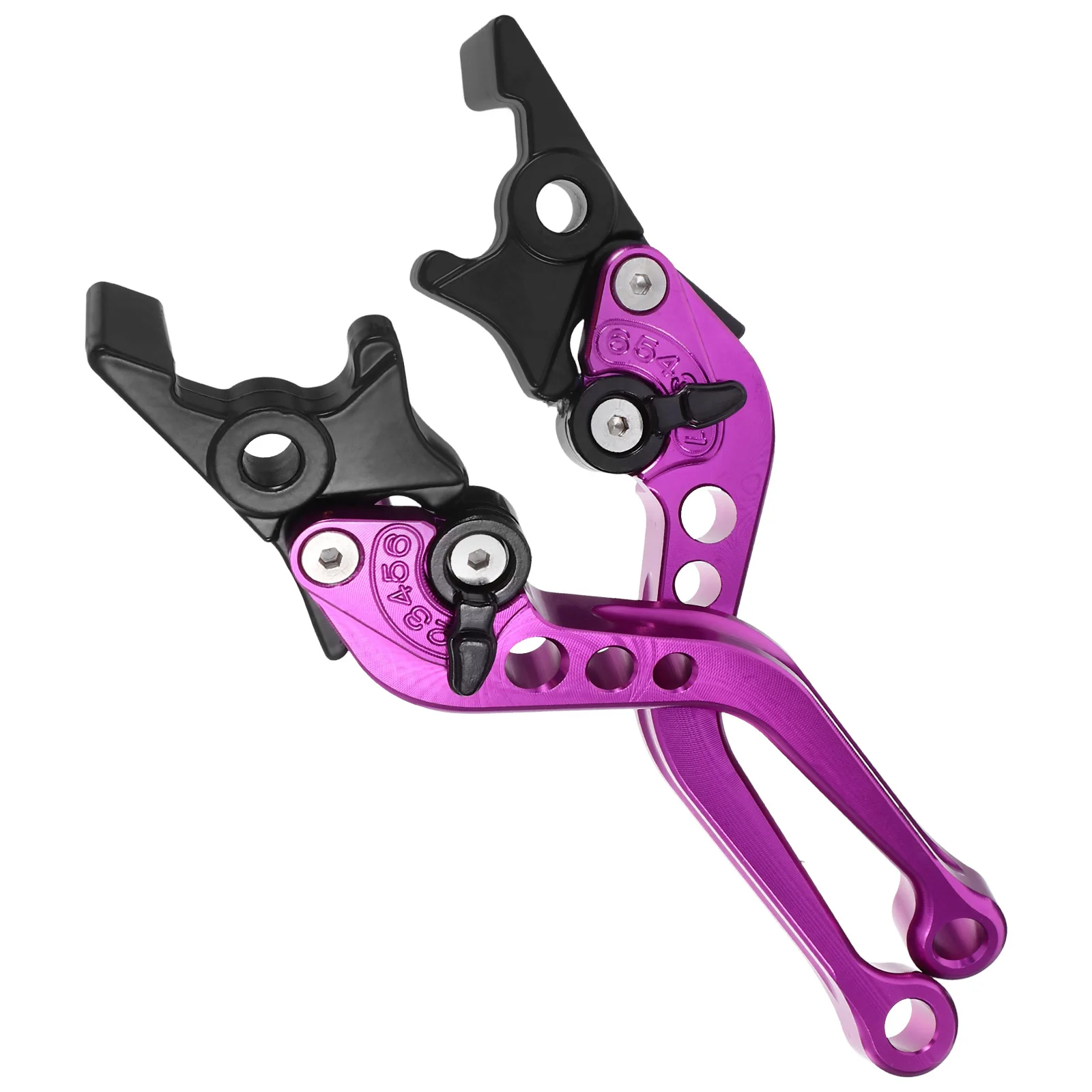 2 Pcs Brake Lever Replacements Motorcycle Handle Handlebar Purple Aluminum Alloy