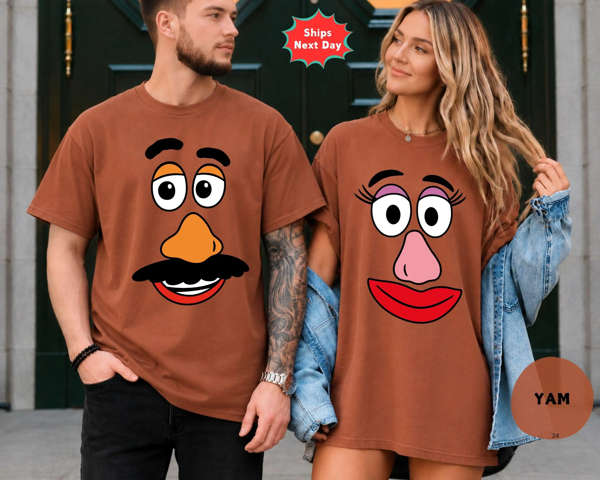 Mr & Mrs Potato Head Thanksgiving Shirt, Halloween Couple T-shirt, Funny Fall Family Shirt, Potato Shirt