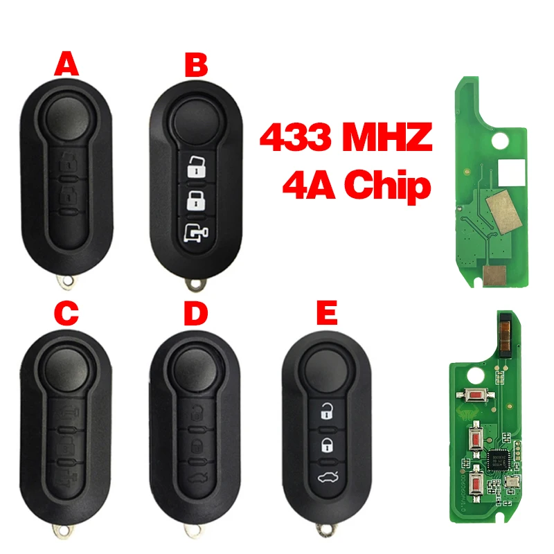 

CN017044 Remote Key PCF7961 4A Chip 433MHZ Compatible With FIAT Strada Fiorino Uno Mobi