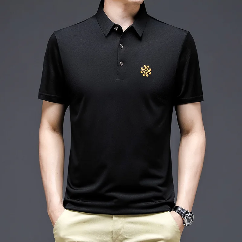 Summer Men's Short-Sleeved T-shirt Business Casual Polo Shirt Embroidered Top Street Vacation