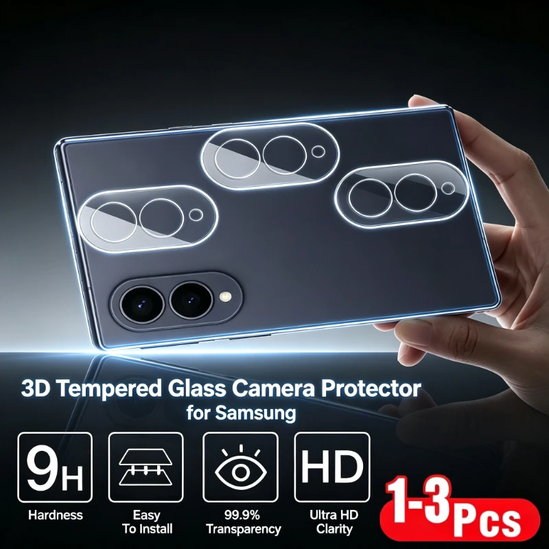 For Samsung Galaxy Z Fold8 5G 1-3Pcs 3D Full Screen Camera Glass HD Lens Protector Outer Film For Samsung ZFold7 ZFold8 Ultra 5G