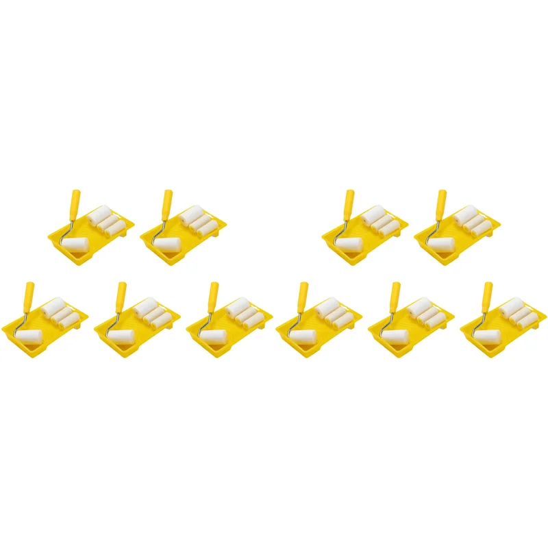 

ABRU-60Pcs Мини-пенопластовый валик для рисования, набор для украшения, 2-дюймовый маленький валик для краски, набор лотков для ремонта настенной живописи, кисть