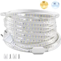 220V Led Strip 1-30m With Eu Plug 2835 Flexible Ribbon Light Waterproof Led Tape for Home Kitchen Outdoor Garden Decor Lighting