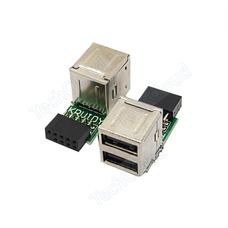 USB Connector Motherboard 9-pin Female to 2-port USB2.0 Converter Motherboard 9P To USB2 Built-in Expansion Port