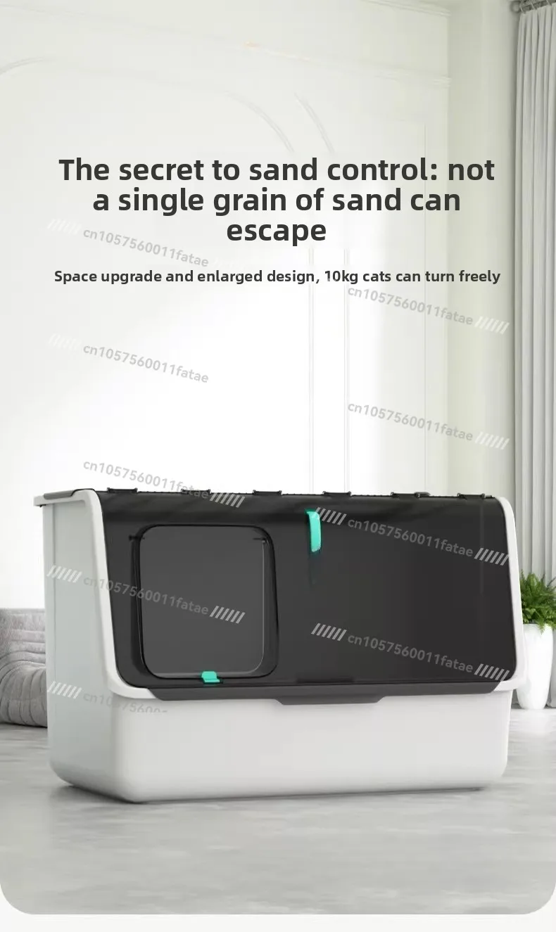 Fully Enclosed Cat Litter Box, Enter and Exit Under The Upper and Upper Anti-belt Sand and Odor-proof Puppet Anti-splash Toilet