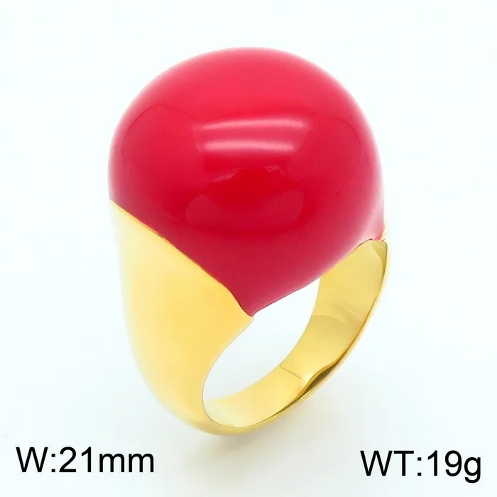 Luxury Natural Stone Women\'s Ring Big Round Rings Stainless Steel Ring Fashion Jewelry Charm Party Wedding Ring Engagement