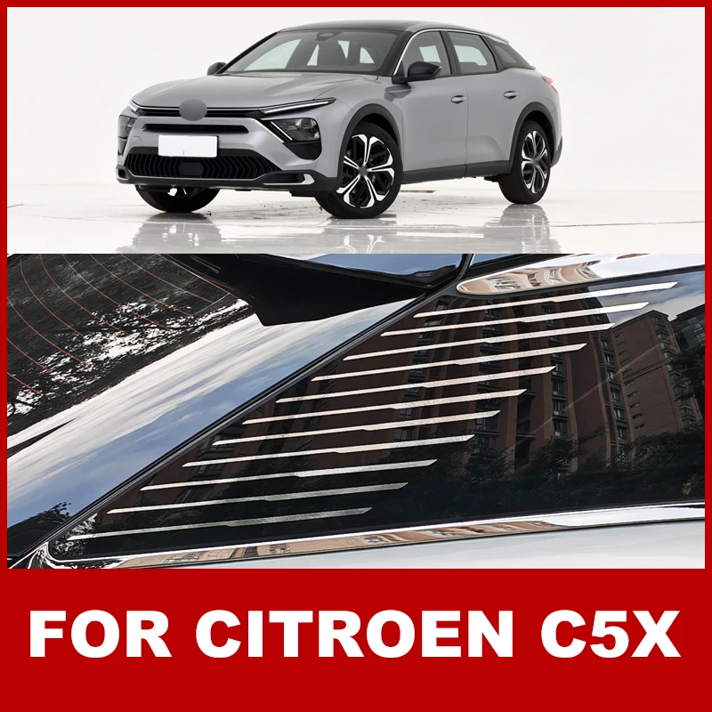 Car Rear Triangle Window Decoration Cover Trim Sticker For Citroen C5X 2022 2023 Accessories