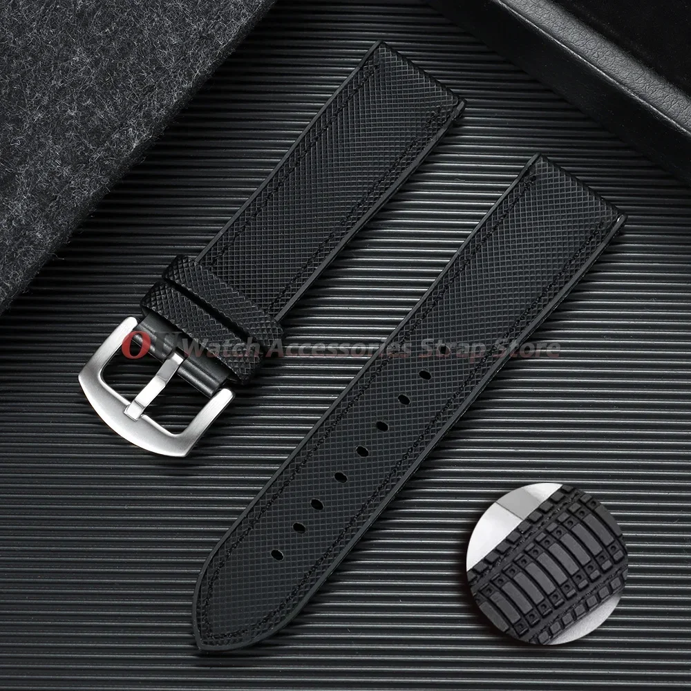 18mm 19mm 20mm 21mm 22mm 24mm Nylon-Segeltuch-Gummi-Hybrid-Uhrenarmbänder Ersatz-Uhrenarmband Silikon Wasserdichte Herrenarmbänder – Detail 21
