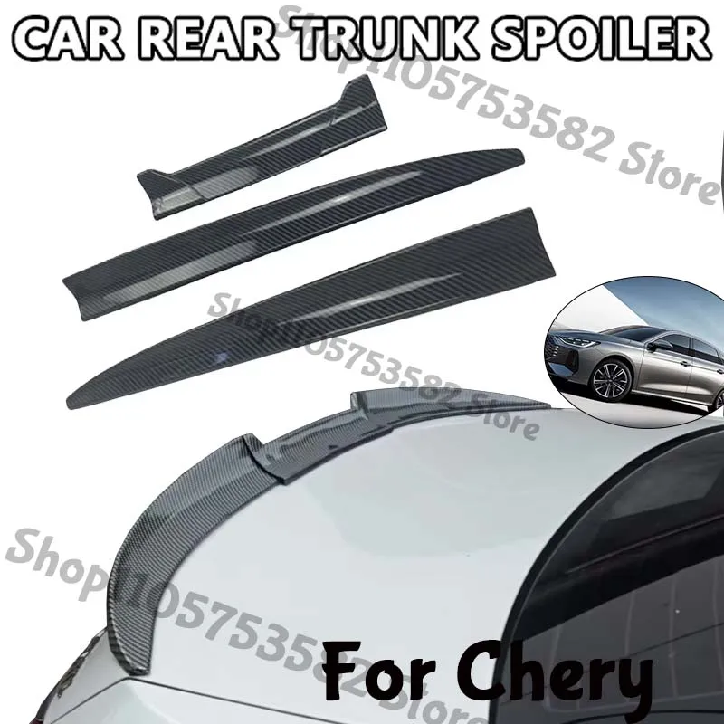 3Pcs DIY Cuttable Rear Trunk Spoiler Roof Wing Matte Black Universal Car Spoiler For Chery Sedan Hatchback Modification