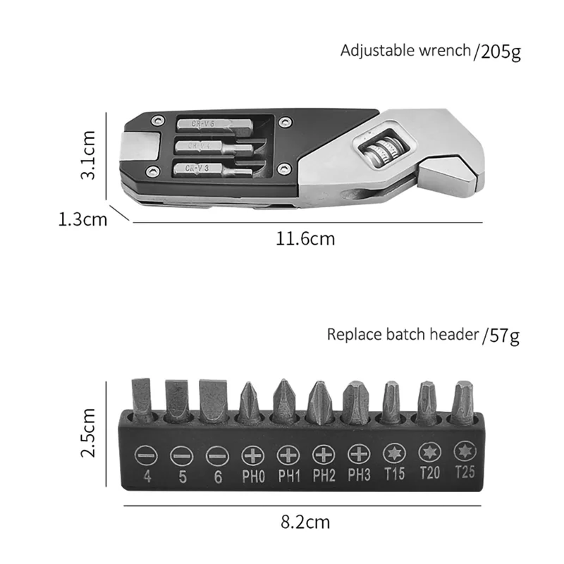 調節可能なレンチ交換可能なドライバーヘッドポータブル家庭用ツールセットキット収納袋付きホット!