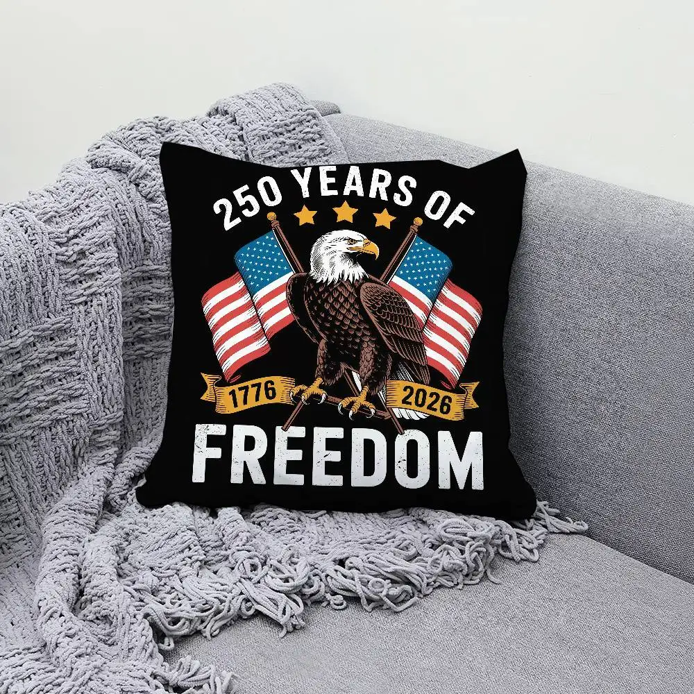 American Independence 250Th Anniversary 30x30cm 45x45cm Pillow Case Decor Protective Covers Comfortable Soft For Sofa Living Roo