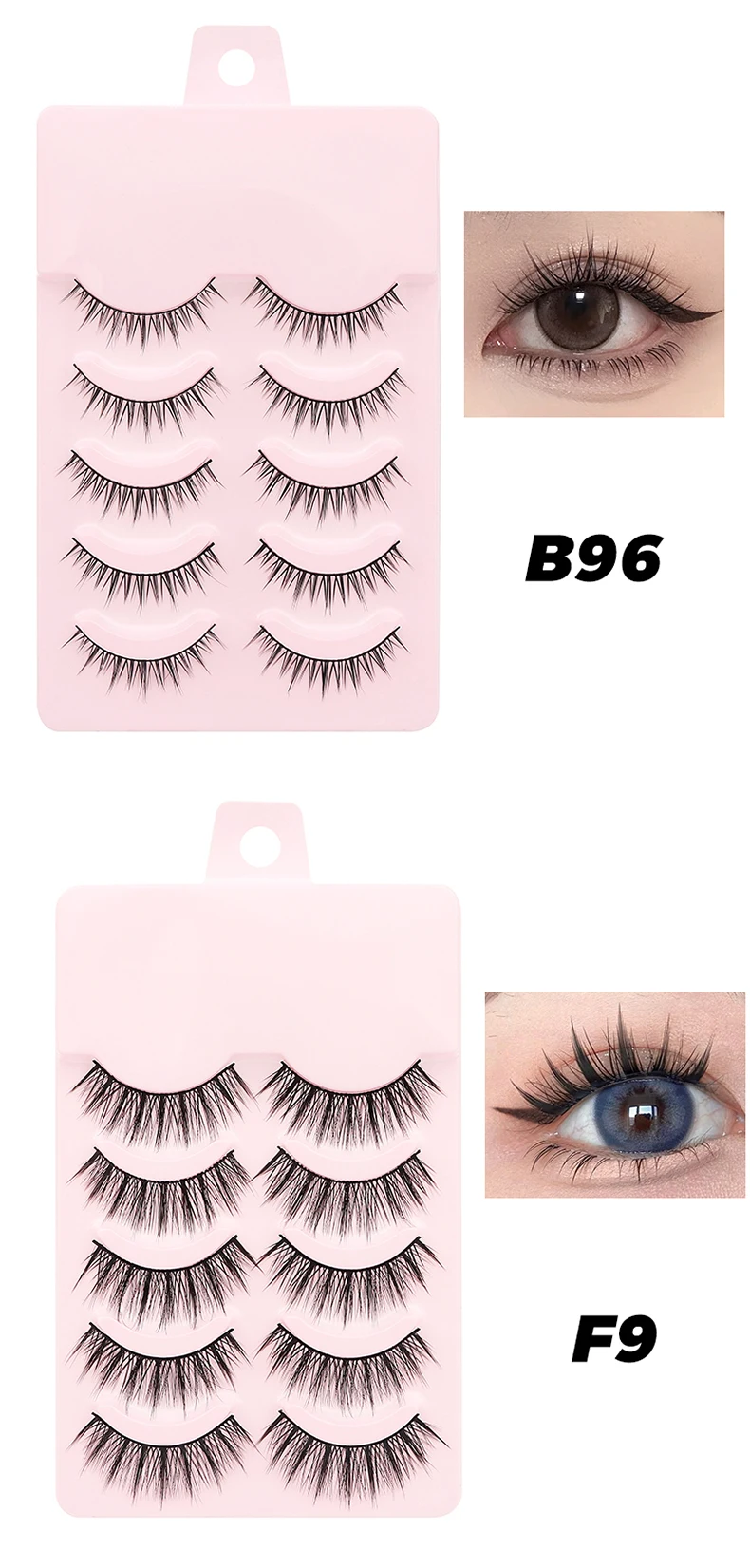 DINGSEN 5 Paar Manga-Wimpern, Augen-Wimpern, weiche, natürliche lange Wimpern, künstliche Wimpern, Anime-Wispy-Streifen, falsche Wimpern, Make-up – Detail 21