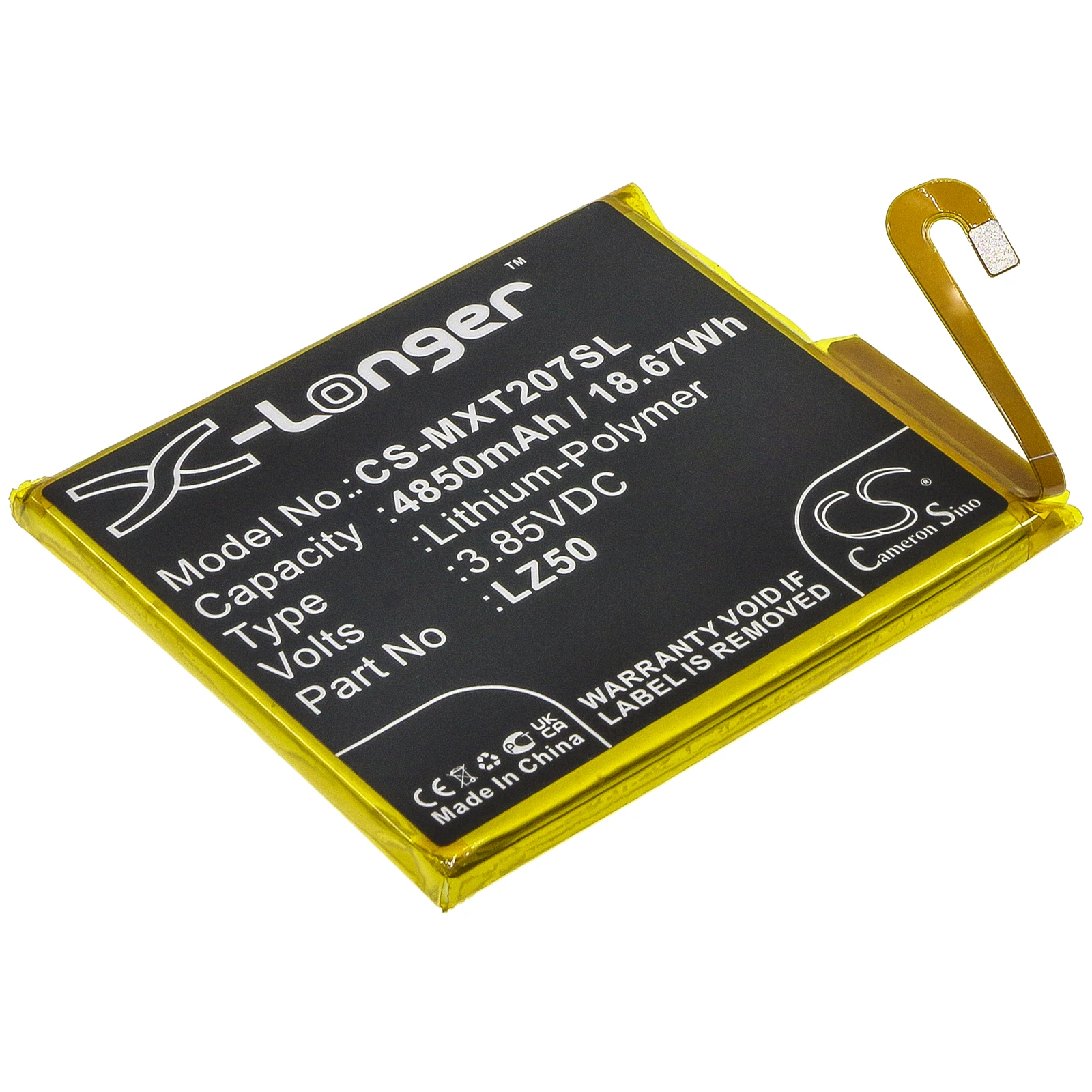 

Li-Polymer Mobile, SmartPhone Battery for Motorola, 3.85V, 4850mAh, Compatible Models:Moto G 5G Plus, moto G100, XT2075,XT2075-1