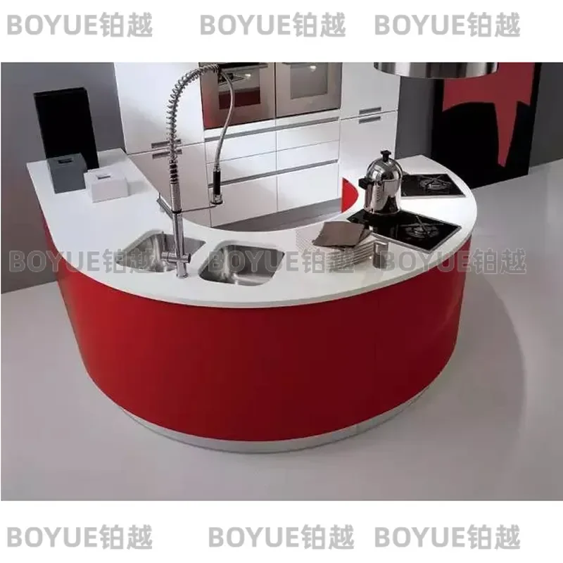 Modern Curved Bathroom Vanity Cabinet Wall Mounted Storage Unit with Sink Basin for Home Decor Interior Design Furniture