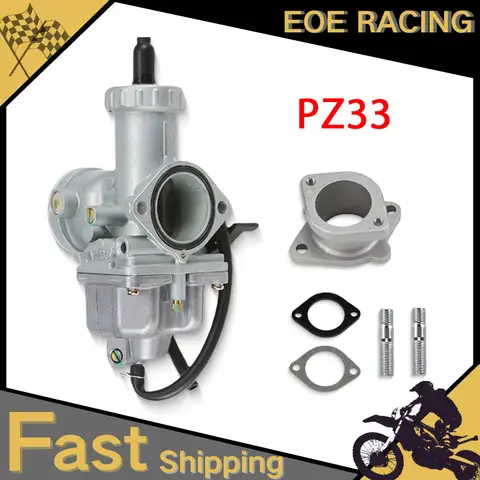 PZ33 33mm 오토바이 기화기 탄수화물 CG TMX 250cc 300cc 350cc 400cc 쿼드 오프로드 ATV Cg 200-250cc 용 흡기 매니 폴드 포함