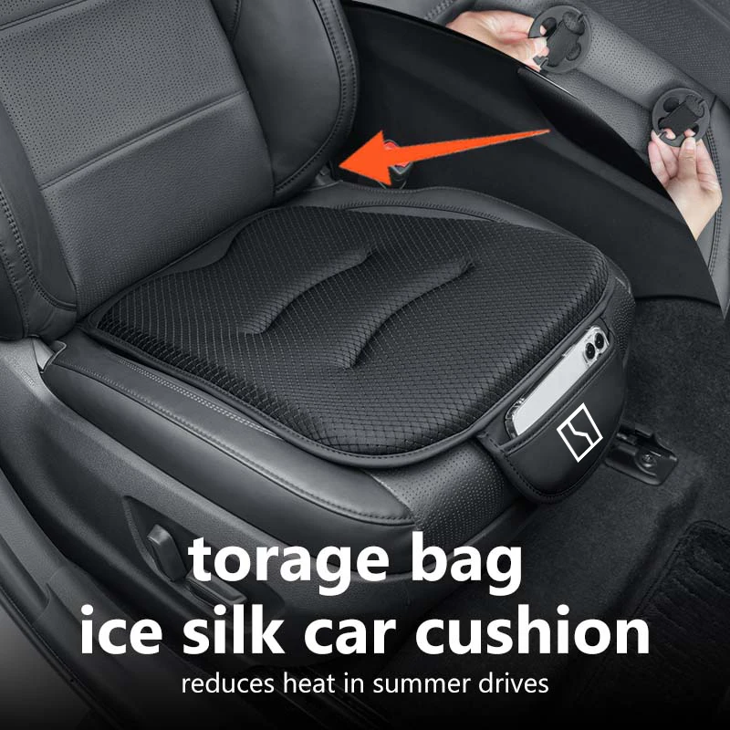 

Car Luxury Ice Silk Cushion Storage Bag Breathable Seat Cover For Zeekr X 001 009 2022 2023 2024 EV 2021-2023 Krypton