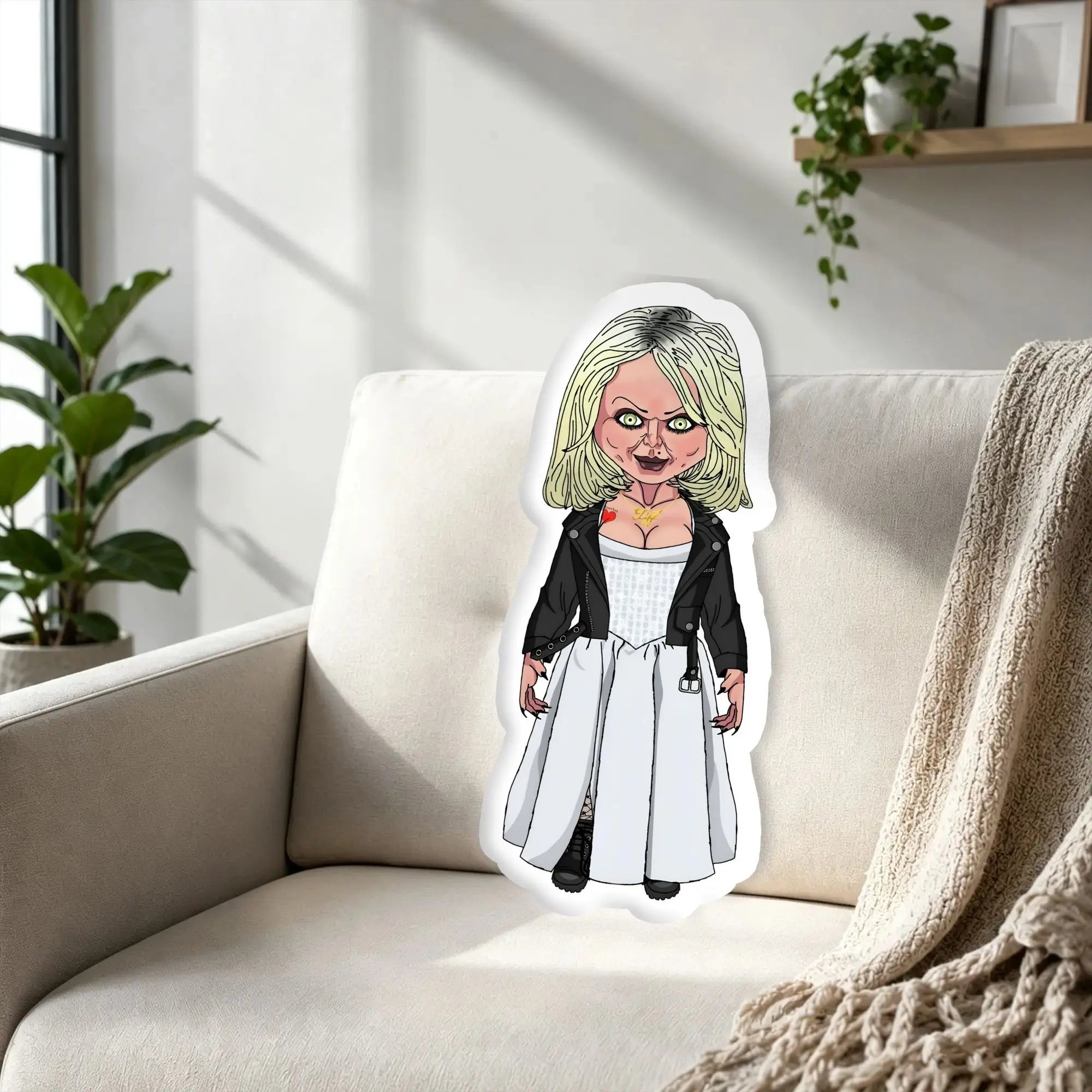 Custom B-Brides of Chuckys Pillow Cushion Double Sided Horror Movie Home Decoration Salon Personalized Plush Pillows for Sofa