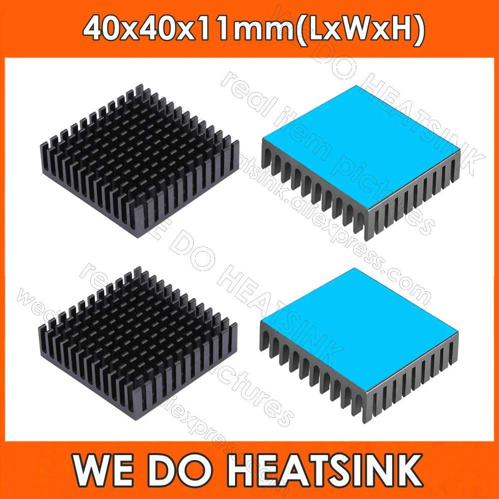 Kami Melakukan HEATSINK 40X40X11Mm Radiator Heat Sink Aluminium Anodisasi Hitam dengan Thermal Pad