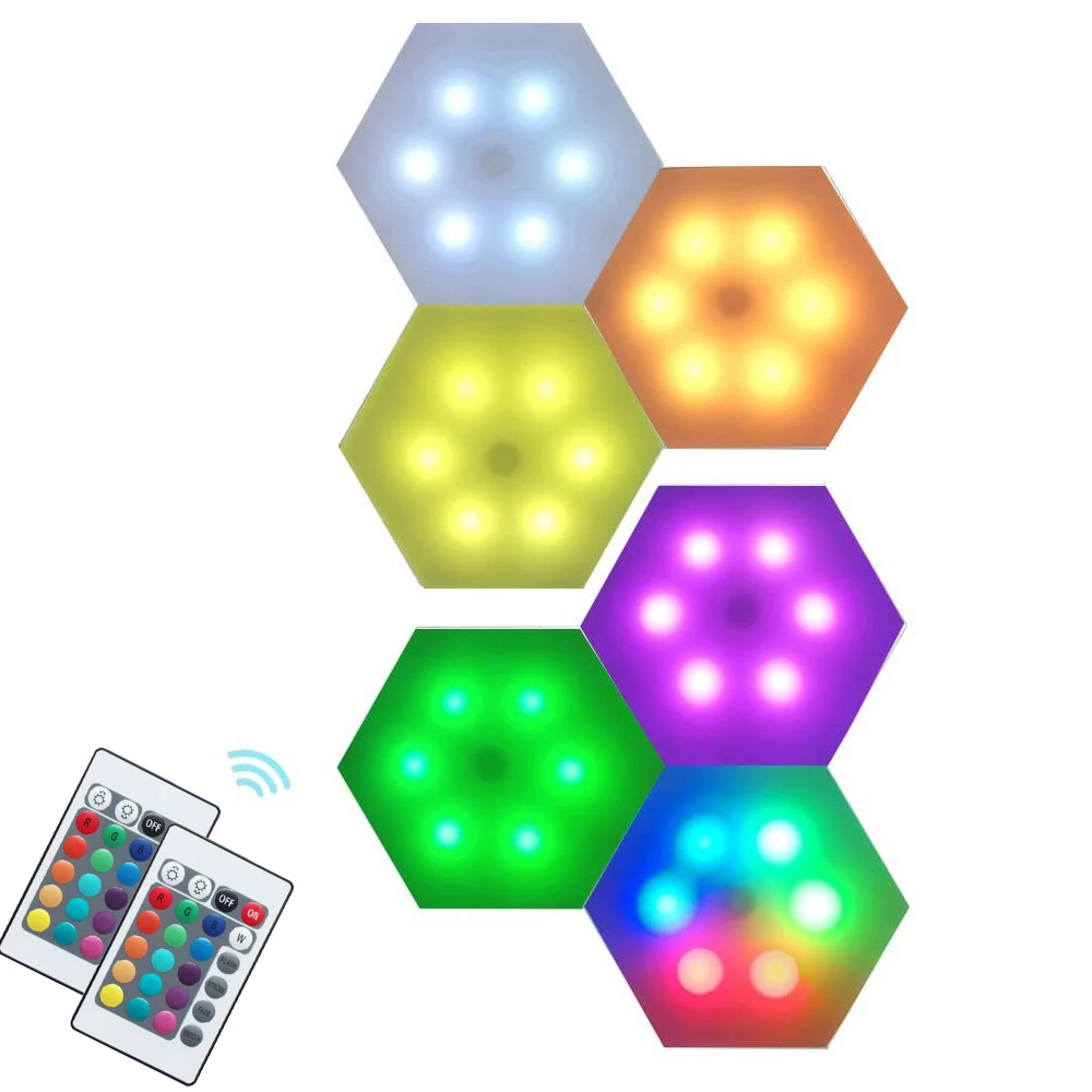 

Квантовая светодиодная RGB лампа с дистанционным управлением, настенный светильник с сенсорным управлением для украшения комнаты, свадьбы, праздника, дома, вечеринки