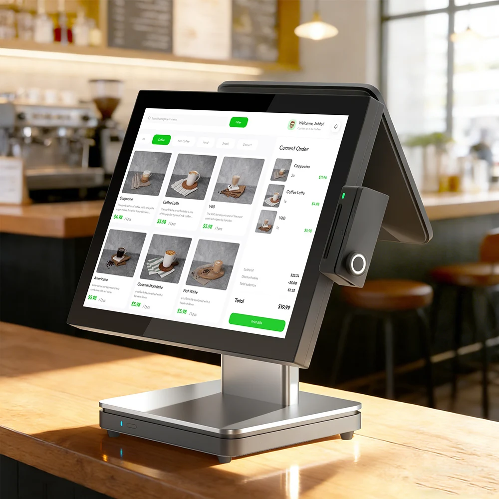 Dual/Single Screen Optional POS System Touch Screen Cash Register 15/11.6inch Ultra-Thin POS Machine Win10/11 for Retail