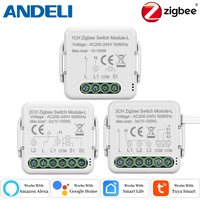 Tuya Smart Life ZigBee 3.0 DIY Smart Light Switch Module No Neutral Wire Required Smart Breaker Works with Alexa Google Home