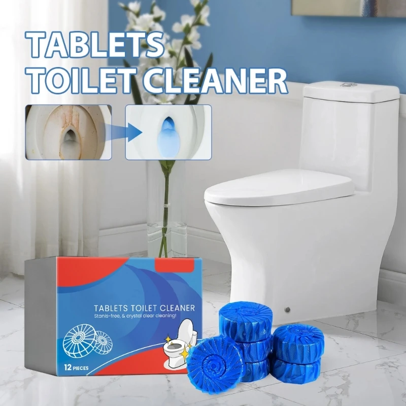 12PCS Toilet Cleaner Cleaning Tablets Fast Actings Formula Efficient Decontamination for a Fresh Environment