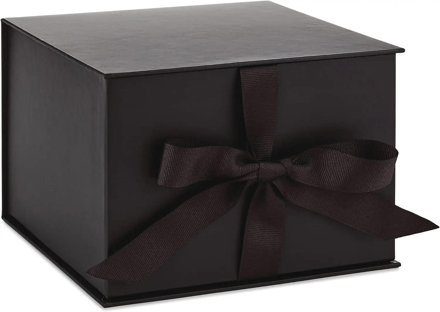

Medium Gift Box with Lid and Shredded Paper Fill (Black 7 inch Box) for Weddings, Graduations, Birthdays, Father's Day, Groomsme
